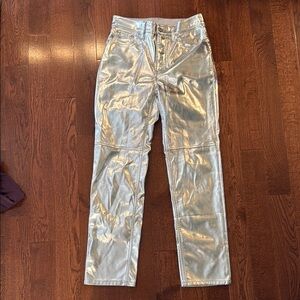 GAP Shimmering Silver High-Rise Pants